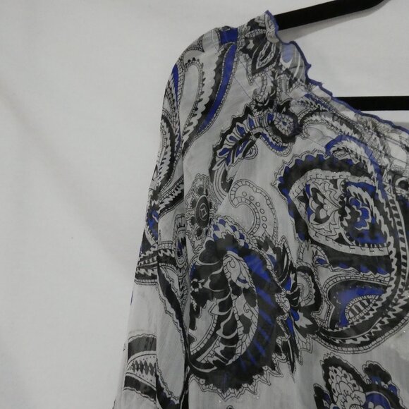 Y2K - LOVESTITCH | medium | Paisley Print Bohemian Blouse | Lace Up Neck - Picture 10 of 15